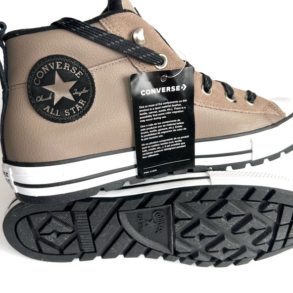 Converse Chuck Taylor All Star Street Mid Leather Sneaker, 166072C Sizes 9 Mason - Picture 15 of 16